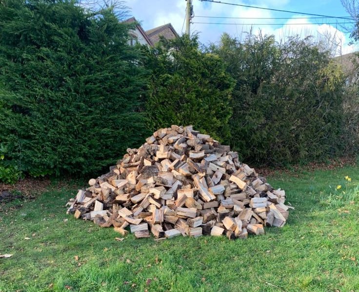 Split firewood pile